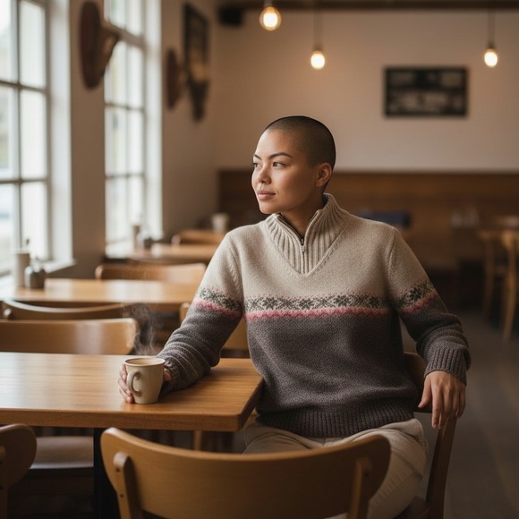 Woolrich Sweaters - Woolrich Fair Isle Wool Zip Neck Sweater Hickory M